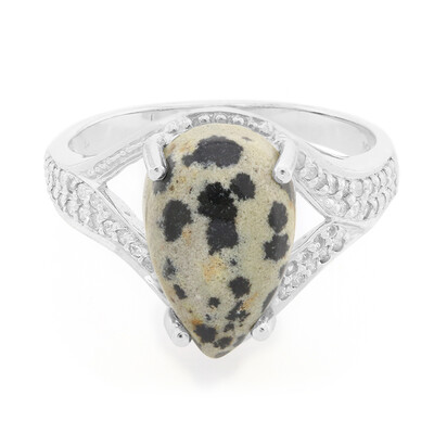 Anello in argento con Diaspro Dalmata