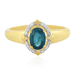 Anello in argento con Cianite Blu Foglia di Tè