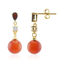 Orecchini in argento con Onice Rossa