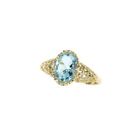 Anello in oro con Topazio Blu Cielo
