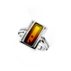 Anello in argento con Ambra Baltica