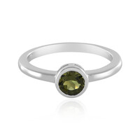 Anello in argento con Moldavite