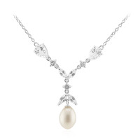 Collana in argento con Perla d'Acqua Dolce Bianca