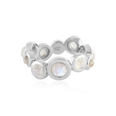 Anello in argento con Pietra di Luna Arcobaleno (KM by Juwelo)