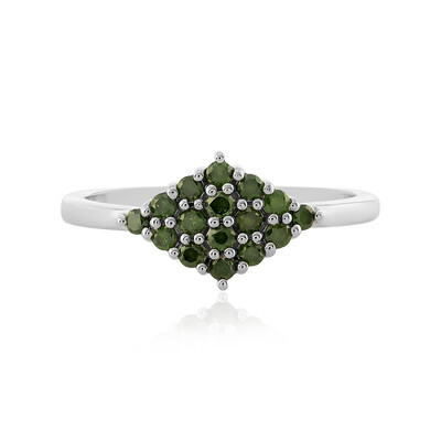 Anello in argento con Diamante Verde I3