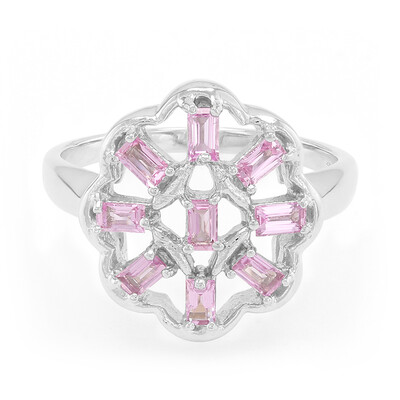 Anello in argento con Zaffiro Ceylon Rosa