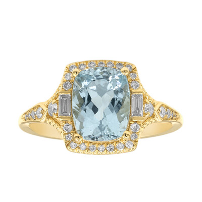 Anello in oro con Acquamarina Brasiliana AAA (CIRARI)