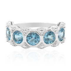 Anello in argento con Topazio Blu Svizzero (Remy Rotenier)