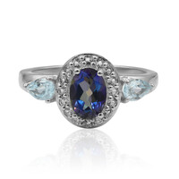 Anello in argento con Topazio Mistico Blu