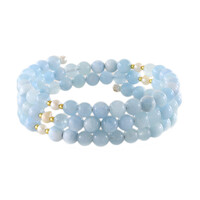 Bracciale in acciaio con Acquamarina Brasiliana (Riya)