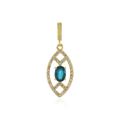 Ciondolo in argento con Cianite Blu Foglia di Tè