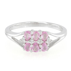 Anello in argento con Zaffiro Ceylon Rosa