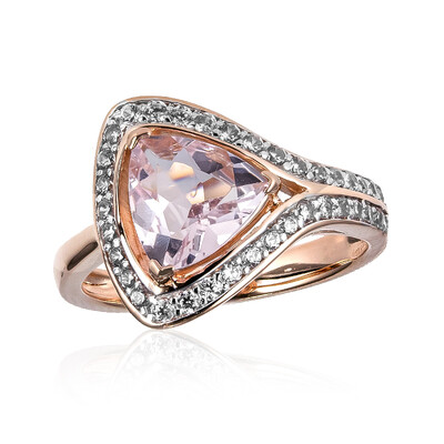Anello in oro con Berillo Rosa non riscaldato
