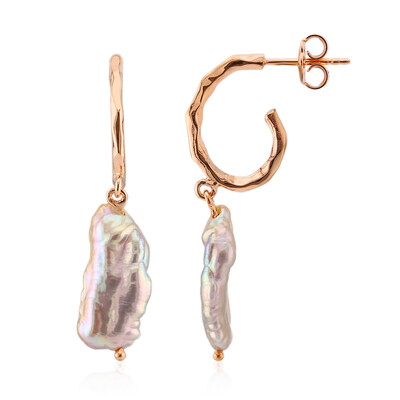 Orecchini in argento con Perla d'Acqua Dolce Rosa (TPC)