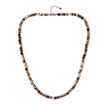 Collana in argento con Diaspro Zebrato Rosso