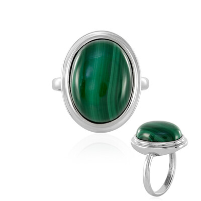 Anello in argento con Malachite (MONOSONO COLLECTION)
