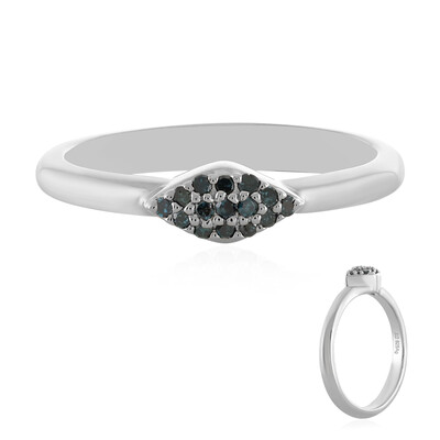 Anello in argento con Diamante Blu I3