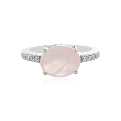 Anello in argento con Quarzo Rosa