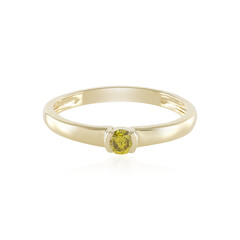 Anello in oro con Diamante Giallo I1