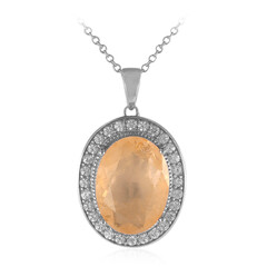 Collana in argento con Quarzo pesca pastello