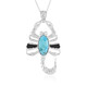 Collana in argento con Turchese Kingman Mohave Blu (Faszination Türkis)