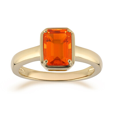 Anello in oro con Opale di Fuoco Messicano AAA