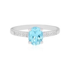 Anello in argento con Topazio Blu Cielo