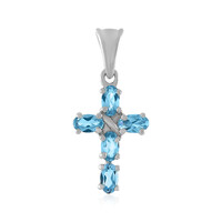 Ciondolo in argento con Topazio Blu Svizzero
