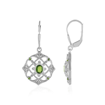 Orecchini in argento con Diopside Russo