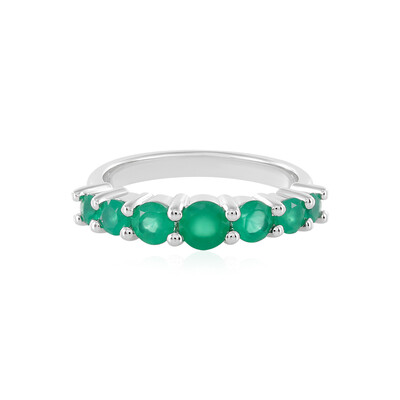 Anello in argento con Onice Verde