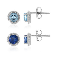 Set orecchini in argento con Fluorite Cangiante e Topazio Blu Cielo