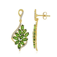 Orecchini in argento con Diopside Russo