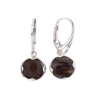 Orecchini in argento con Legno Fossile