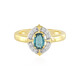 Anello in argento con Cianite Blu Foglia di Tè