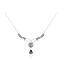 Collana in argento con Quarzo Fumè
