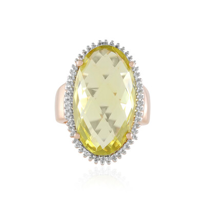 Anello in argento con Quarzo Limone