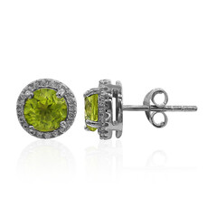 Orecchini in argento con Peridoto della Birmania