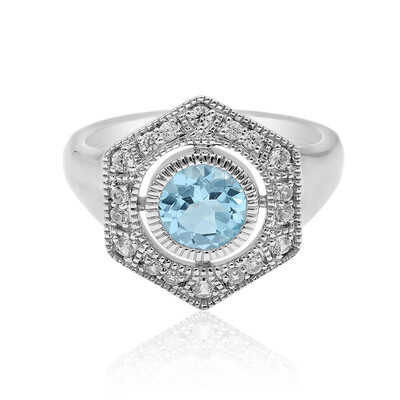 Anello in argento con Topazio Blu Cielo