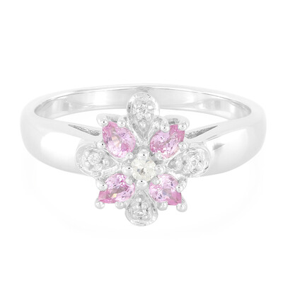 Anello in argento con Zaffiro Ceylon Rosa