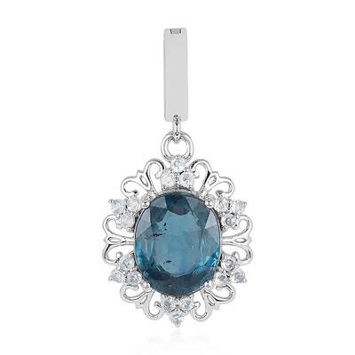 Ciondolo in argento con Cianite Blu Foglia di Tè