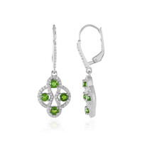 Orecchini in argento con Diopside Russo
