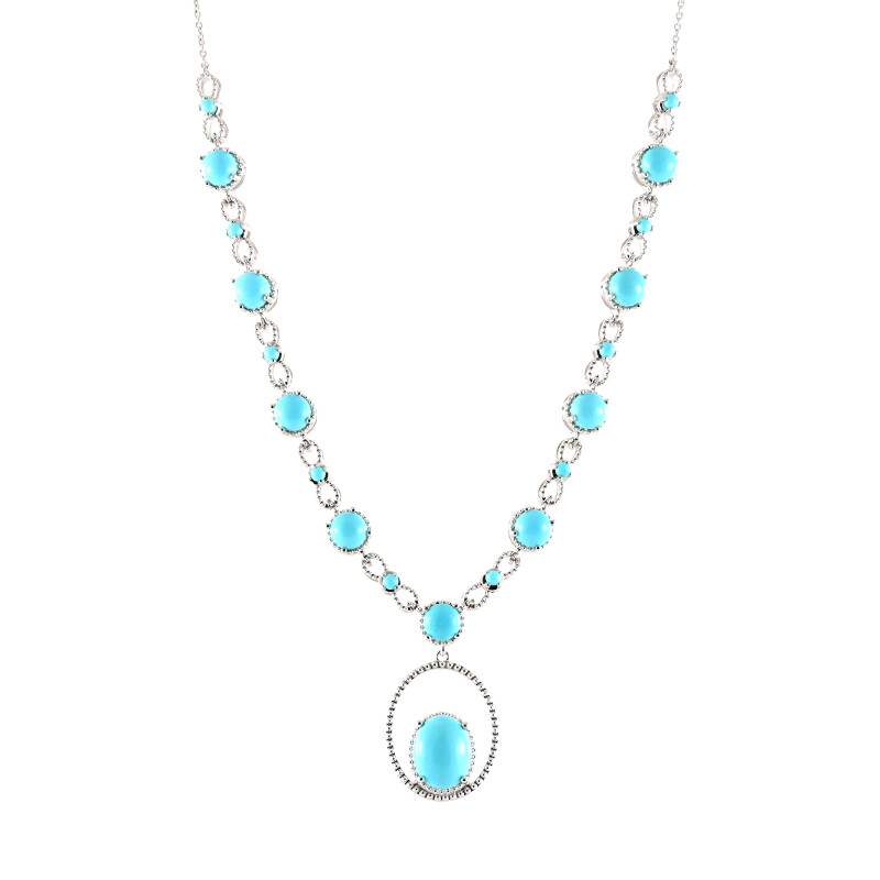 Collier Sleeping Beauty Turquoise – Rondelles Naturelles, 91,5 Carats, 18,3 Grammes