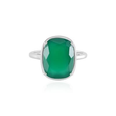 Anello in argento con Onice Verde
