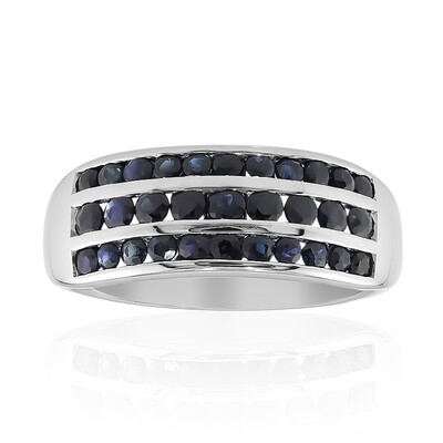 Anello in argento con Zaffiro Kanchanaburi