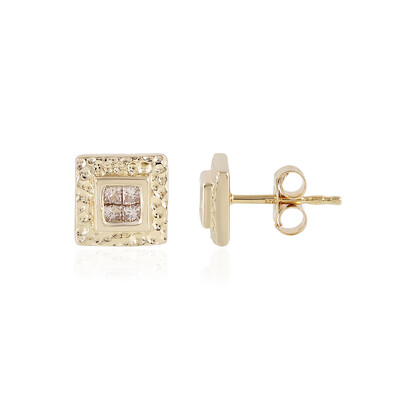 Orecchini in argento con Diamante Cioccolato I2