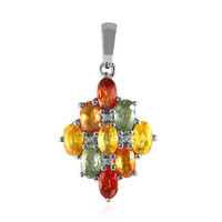 Ciondolo in argento con Zaffiro Fancy
