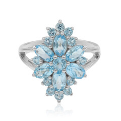 Anello in argento con Topazio Blu Svizzero