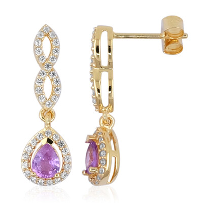 Orecchini in argento con Zaffiro Ceylon Porpora (non riscaldato)