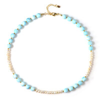 Collana in argento con Aragonite Blu (Riya)