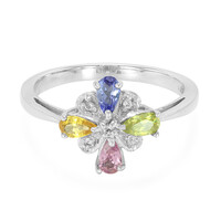 Anello in argento con Gemme miste